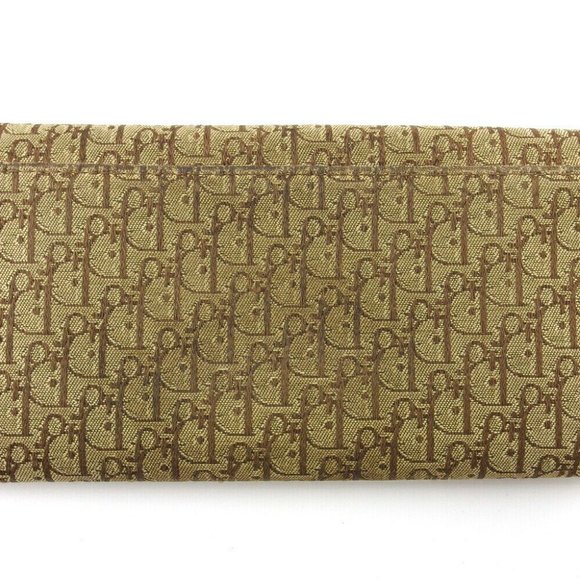DIOR long wallet tratter beige canvas x leather Authentic - Picture 2 of 10